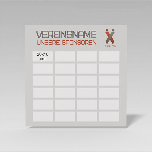Sponsorentafel quadrat 100 x 100 cm – Layout 1