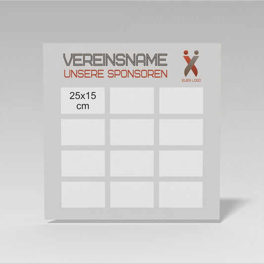 Sponsorentafel quadrat 100 x 100 cm – Layout 2
